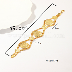 Brass Rhombus with Flat Round Link Chain Bracelets for Women&nbsp;GY9986-1