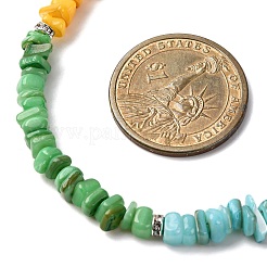 Dyed Natural Freshwater Shell Nuggets Beaded Chakra Necklaces&nbsp;NJEW-JN05486