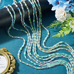 10 Strands 5 Colors AB Color Plated Transparent Glass Teardrop Beads Strands&nbsp;EGLA-TA0013-66