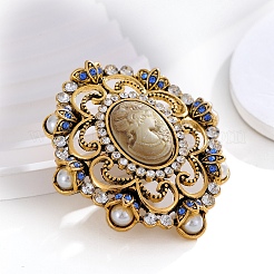 Baroque Style Flower Zinc Alloy Zinc Alloy Rhinestone Brooches&nbsp;PW-WGC517E-01