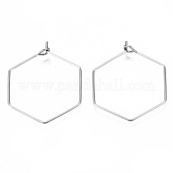 304 Stainless Steel Hoop Earring Findings&nbsp;STAS-S117-009B-01