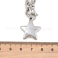 304 Stainless Steel Star Pendant Cable Chain Necklaces for Women&nbsp;SA-CBA48C7-02P