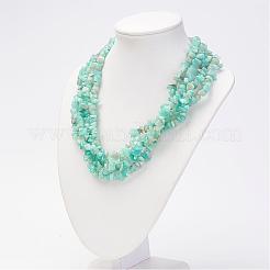 Natural Amazonite Multi-strand Necklaces&nbsp;NJEW-JN01864-02