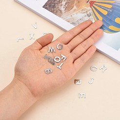 Tarnish Resistant 201 Stainless Steel Letter Charms&nbsp;STAS-S036-M