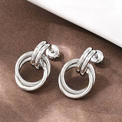 304 Stainless Steel Twist Ring Stud Earrings&nbsp;EJEW-P324-05P