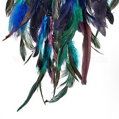 Iron Wire Woven Web/Net with Feather Pendant Decorations&nbsp;AJEW-B017-32
