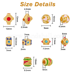 50Pcs 5 Styles Alloy Enamel Beads&nbsp;FIND-DC0002-45
