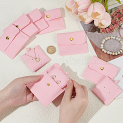 Microfiber Cloth Jewelry Storage Bags with Brass Button&nbsp;ABAG-WH0070-05B