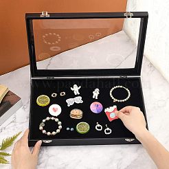 PU Presentation Clear Glass Lid Boxes&nbsp;CON-WH0086-023