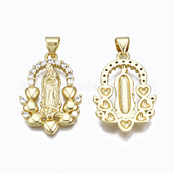 Brass Micro Pave clear Cubic Zirconia Pendants&nbsp;ZIRC-N039-168-NF