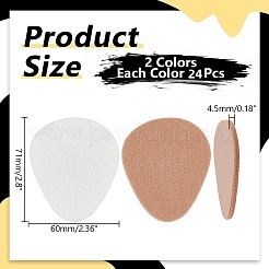 48Pcs 2 Colors Teardrop Self-adhesive Felt Shoe Sole Grips&nbsp;DIY-WR0005-17