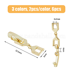 6Pcs 3 Colors Barss Fold Over Clasps&nbsp;FIND-FH0008-50