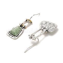 Trapezoid Synthetic Turquoise Dangle Earrings&nbsp;EJEW-G370-01AS