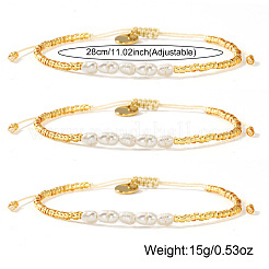 3Pcs Glass Seed Round Beaded Braided Bead Bracelets for Women&nbsp;UE2399-1