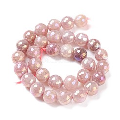 Round Natural Electroplated Strawberry Quartz Beads&nbsp;G-P447-B01-01