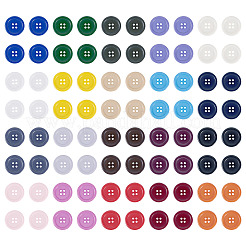 80Pcs 20 Colors 4-Hole Resin Buttons&nbsp;BUTT-TA0001-29A