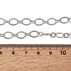 6MM 201 Stainless Steel Textured Horse Eye Link Chain Necklaces for Unisex&nbsp;NJEW-K302-19P