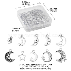 90Pcs 10 Styles Tibetan Style Alloy Pendants&nbsp;FIND-FS0001-41
