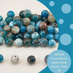 Round Natural Apatite Beads Strands&nbsp;G-NB0003-83