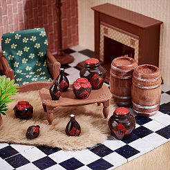 5Pcs Wood Barrels Miniature Ornaments&nbsp;DIY-WH0308-915
