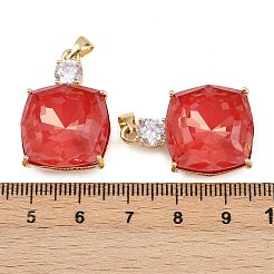 Brass Micro Pave Cubic Zirconia Pendants&nbsp;KK-B150-30G-04