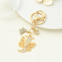 Alloy Rhinestone & Iron Keychain&nbsp;KEYC-YW00279-05