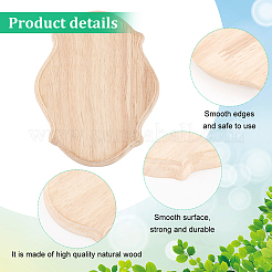 4Pcs Natural Wood Carved Onlay Applique Craft&nbsp;WOOD-FG0001-64A