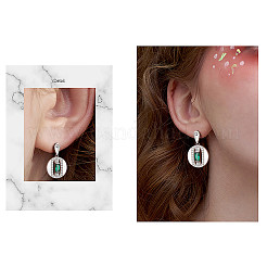Brass Micro Pave Grade AAA Cubic Zirconia Dangle Stud Earrings&nbsp;JE898A