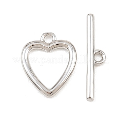 Heart Brass Toggle Clasps&nbsp;KK-G548-43P-03