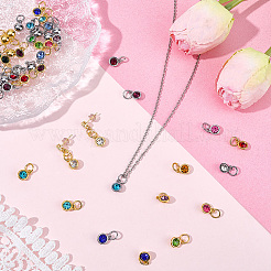 48Pcs 24 Styles Plated Alloy Glass Rhinestone Charms&nbsp;FIND-SC0023-59