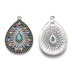 Synthetic Turquoise with Enamel Pendants&nbsp;PALLOY-TAC0044-62AS