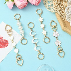 5Pcs 5 Styles Alloy White Enamel Bag Extension Chains&nbsp;FIND-CJ0004-46