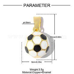 Brass Pave Black Enamel Pendants&nbsp;KK-OY001-23G
