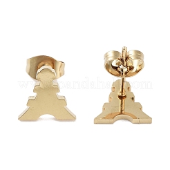 PVD Vacuum Plating 304 Stainless Steel Stud Earrings for Women&nbsp;EJEW-A048-16G