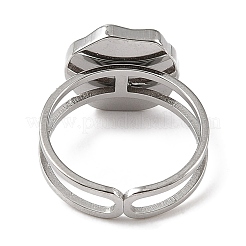 304 Stainless Steel Enamel Open Cuff Rings for Women&nbsp;RJEW-F166-44P-01