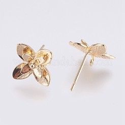 Brass Stud Earring Findings&nbsp;KK-I622-25G-NF