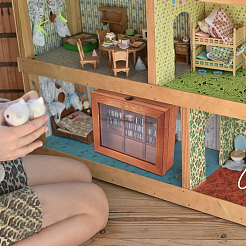 Wood Bookshelf with Books Mini Model&nbsp;DJEW-WH0596-027