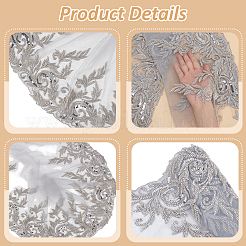 2 Yards Polyester Embroidery Flower Lace Trim&nbsp;DIY-WH0661-27A