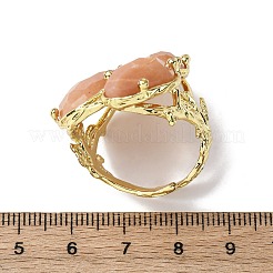Natural Quartz Cuff Rings&nbsp;RJEW-M076-06G