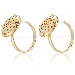 Brass Adjustable Ring Findings&nbsp;KK-BBC0018-54B