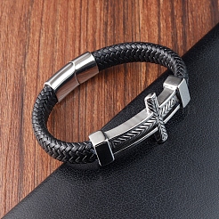 Woven Imitation Leather Cord Bracelets&nbsp;PW-WGD5038-01