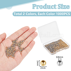 2000Pcs 2 Colors 304 Stainless Steel Beads&nbsp;STAS-UN0050-61