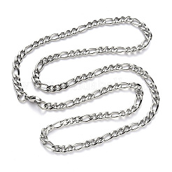 Non-Tarnish 304 Stainless Steel Figaro Chain Necklaces&nbsp;NJEW-S420-003B-P