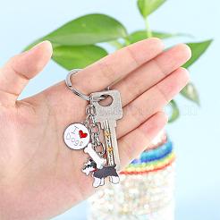 WEWAYSMILE 2 pcs Dog Keychain Car Keychain Pet Pendant Key-Ring Lovely Dog Key-ring Portable Metal Keychain Gift for Pet Lover Birthday Puppy Theme Party Supplies (Schnauzer)&nbsp;JX794A