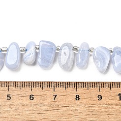 Natural Blue Lace Agate Spike Slice Beads Strands&nbsp;G-NH0046-B01-01