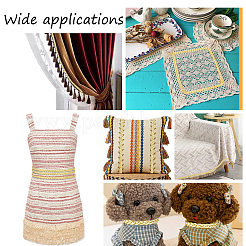 Polyester & Metallic Yarn Knitting Ribbon&nbsp;OCOR-WH0068-10B-WH