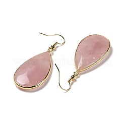 Natural Rose Quartz Dangle Earrings&nbsp;EJEW-L179-01F