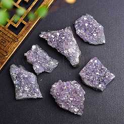 Electroplate Natural Drusy Amethyst Display Decorations&nbsp;PW-WG62588-01