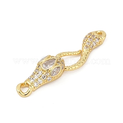 Brass Micro Pave Clear Cubic Zirconia S-Hook Clasps&nbsp;KK-G526-13G