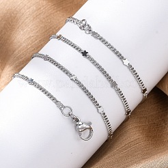 Brass Curb Chains Necklaces for Women&nbsp;NJEW-D302-09P